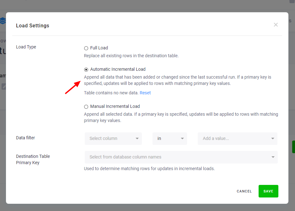 Screenshot - Automatic Incremental Processing Detail
